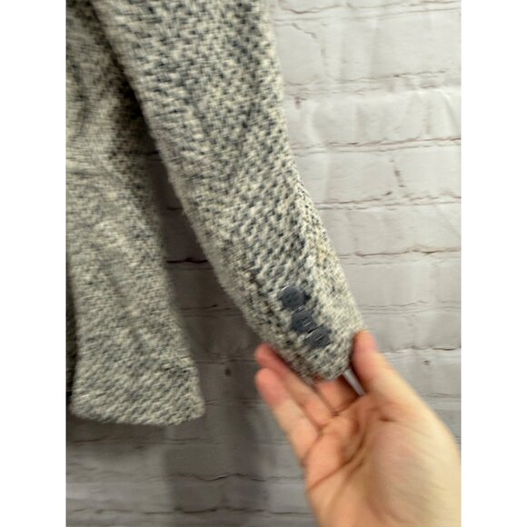 Christopher Wool Tweed Blazer Womens Size 13/14 Gray Blue Ivory Vintage -(READ) - Picture 9 of 9